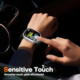 TAURI 2 Pack Hard Case for Apple Watch Ultra 3/Ultra 2/Ultra 49mm, with PC Tempered Glass Screen Protector, [Scristant Resistant], [Overall Protection] Slim Cover for iwatch Ultra 49mm, Clear