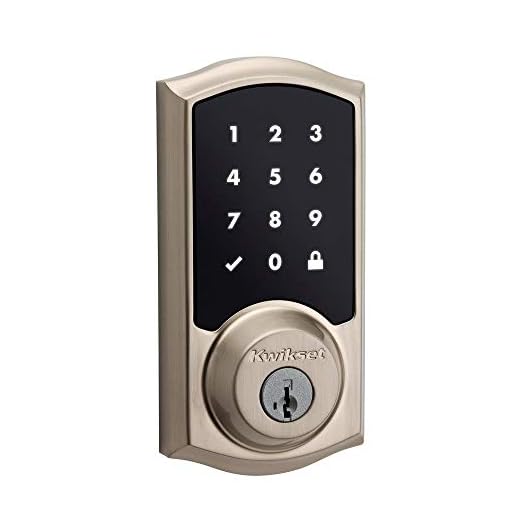 Kwikset 99160-020 Smartcode 916 Tradicional Smart Lock Touch Screen Fechadura Eletrônica Fechadura com SmartKey Security e Z-Wave Plus, Níquel Acetinado