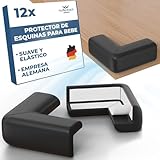 Hoffenbach 12 x Protector de Esquinas para Bebé – Protectores de Seguridad en Espuma para Bordes de Muebles y Mesa – Protección Infantil Autoadhesiva para Bebés y Niños en el Hogar - Negro