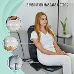 Snailax Vibration Back Massager with Heat, Seat Massager, 8 Vibrating Motors & 5 Modes, Chair Massage Cushion, Office, Gifts for Women Men