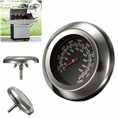 BBQ Fleischthermometer Bratenthermometer Fleisch Edelstahl Grill Thermometer für Barbecue Grillthermometer Analog Einbau Gasgrill