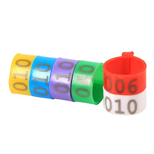Faixas De Perna De Frango Sluffs, Etiquetas De Frango, 6 Cores 100 Pçs/saco 16 Mm 001-100 Numeradas