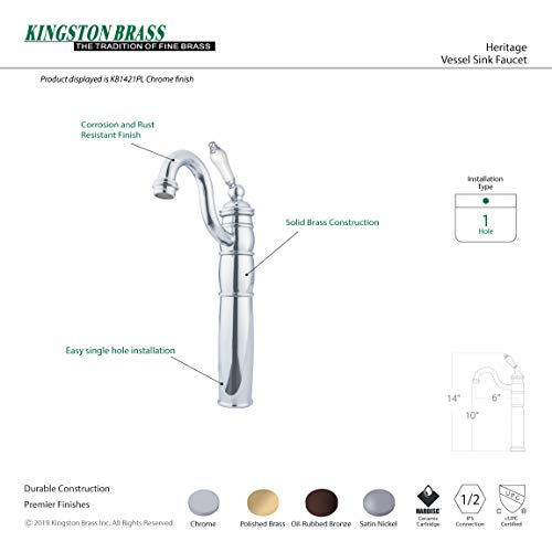 Grifo para fregadero Kingston Brass Heritage cromo de lujo 5