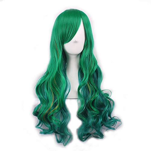 25 Inches 63cm Long Curly Wigs For Women Wavy Anime Wig Heat Resistant Synthetic Multicolour Wigs for Fun Night out Halloween Cosplay Party Costume Wig