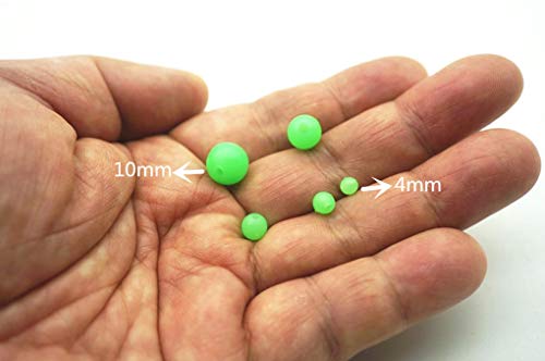 Toasis Luminous Glow Soft Plastic Fishing Beads 5 Sizes 500pcs (Green)