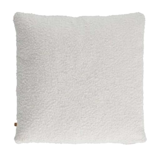 HOME DECO FACTORY - TX9456 Coussin Déhoussable en Boucle Crème - Conçu pour Fauteuils et Canapés - Entretien Facile - Dimensions 40 x 40 cm - Couleur Beige
