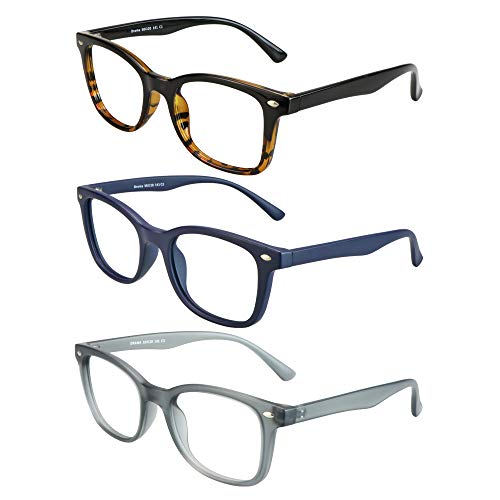Image of Blue Light Blocking Glasses 3 Pack Square Frame Computer Gaming Reading Glasses Men Women Anti Eyestrain