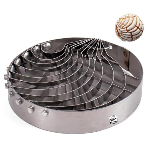 Mexican Concha Cutter for Pan de Dulce | Bread Tool | Cortador de Conchas para Pan, Molde para conchas de pan, Two-Sided Stainless Steel Made in Mexico (4 Inches) Cover