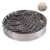 FESTMEX Concha Cutter Marcador de Conchas de Pan, 4-Inch Stainless Steel Mold Cortador, Double-Sided Concha Stamp Baking Tool for Pan Dulce