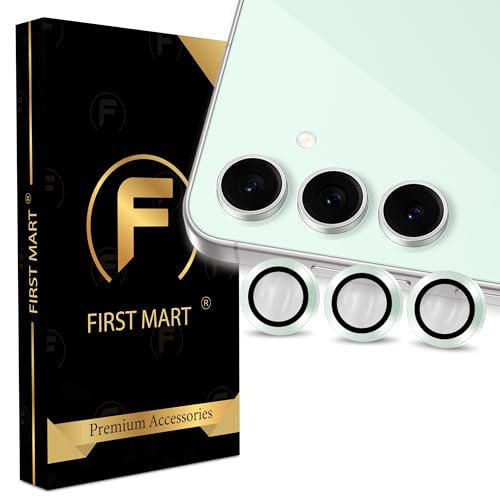 Image of FIRST MART Camera Lens Protector for Samsung Galaxy S24 FE - 9H Tempered Glass Metal Alloy Rings, Military-Grade Anti-Scratch Camera Ring Guard, HD Clear, Case-Friendly Protection - Mint Greeen