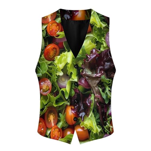 Vegetable Salad Novelty Men's Suit Vest Casual Formal Dress Vests Business Waistcoat3