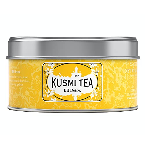 Kusmi Tea - BB Detox - Natural Green Tea with Yerba Mate, Rooibos, Guarana, Dandelion Infusion with a Hint of Grapefruit - 4.4oz of All Natural Premium Loose Leaf Green Tea in Metal Tin (50 Servings) Kusmi Tea - BB Detox - Natural Green Tea with Yerba Mate, Rooibos, Guarana, Dandelion Infusion with a Hint of Grapefruit - 4.4oz of All Natural Premium Loose Leaf Green Tea in Metal Tin (50 Servings)