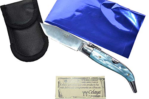 Coltello Celaya Classic Albacete Alluminio Pastora di Plastica Azzurro 7 cm
