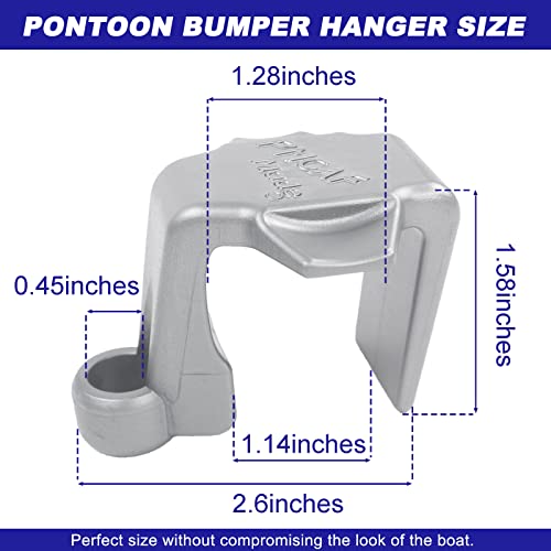 Pontoon Boat Square Rail Mount, Fender Bumpers Hanger/Adjuster/Clip For Docking,4 Pack #TOP3