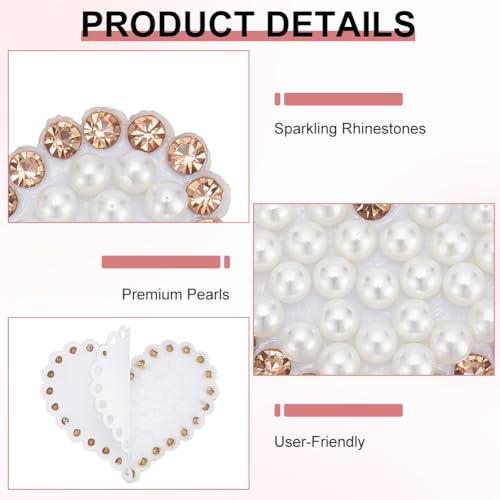 Patchs cœurs strass autocollants à bordure dorée pour customiser vos jeans