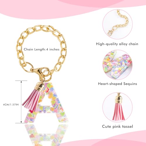 Image of Letter Charm Accessories for Stanley Cup 1 PCS Cute Initial Keychain Handle Charm for Stanley Tumbler for Women