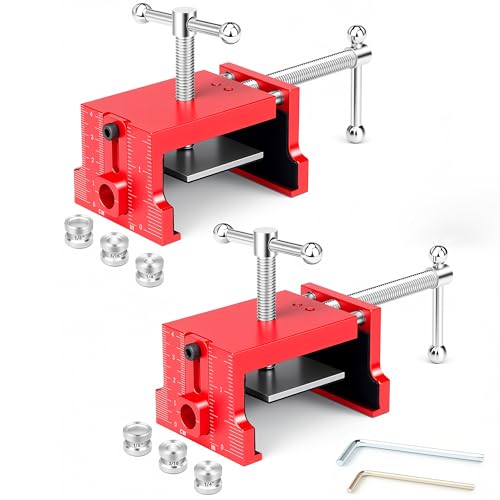 Image of 2Pack Cabinet Clamps for Installing Cabinets, Face Frame Clamps & Claw for Cabinet, Essential Cabinet Tools with 3 Sizes Hole Drilling Guide for Precise Alignment & Installation