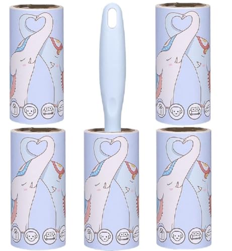 Image of Tails Lint Rollers for Pet Hair, Sticky, Remover for Couch, Clothes Furniture and Carpet. Dog Hair Remover Cat Hair, Animal Fur, Fuzz. 5 Large Lint Rollers(300 Sheets)