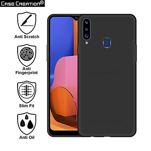 Image of Case Creation Luxurious OG Series for Samsung Galaxy A20s Case Cover,Anti-Dirty Slim Case Frosted Matte Cute Candy TPU Raised Bezel (Splash of Color) Back Cover for Samsung A20s -Black