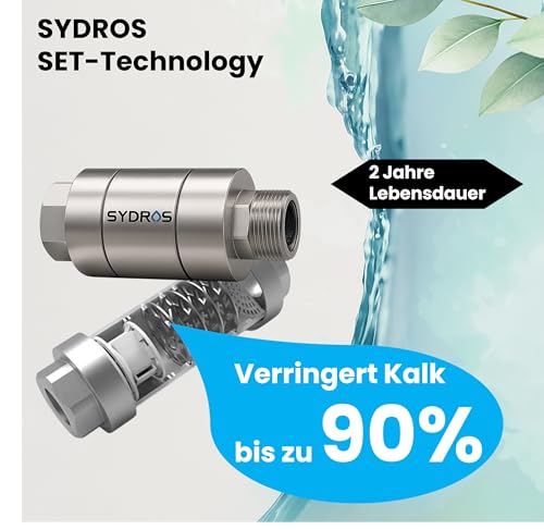 SYDROS Kalkschutzfilter für die Küche ½ Zoll aus Edelstahl reduziert Kalkablagerungen bis zu 90 Prozent ohne Salz oder Chemie für Küche, Spüle, wartungsfrei einfach montierbar inkl. Adapterset