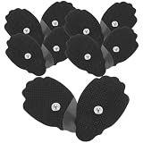 TEHAUX Almohadillas de masaje portátiles multifunción negro 10 unidades con hidrogel flexible para espalda cuello y compatibles con electroestimuladores