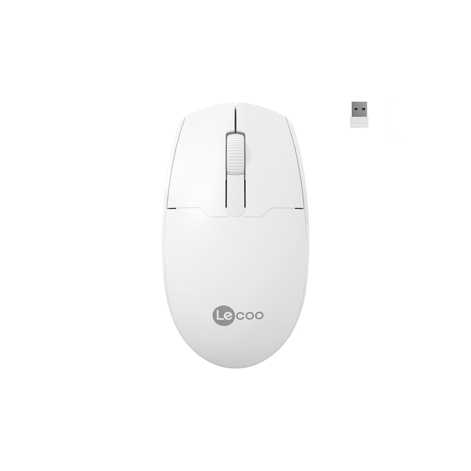 Lecoo WS204 Kablosuz 1200DPI 3 Tuşlu, Sağ ve Sol Elle Kullanıma Uygun, Sessiz Tasarım, PC, Mac, Dizüstü Bilgisayar için, USB Mini Alıcı ile Optik Mouse Beyaz