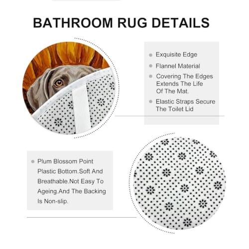 Ensemble de bain avec tapis et rideaux de douche chien de Weimar 4 pièces - 6