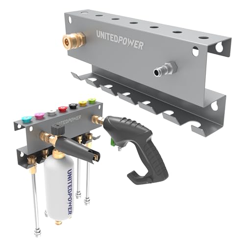 Pressure Washer Gun Holder，Wall Mount Foam Cannon Holder，Tool Storage Rack for Pressure Washer Wand/Nozzle Tips, Car Wash Accessories Organizer, Silver