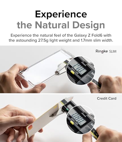 Image of Ringke Slim Compatible with Samsung Galaxy Z Fold 6 Case Cover Anti-Yellowing Ultra Thin Transparent Solid Hard PC Scratch Resistant Protective Phone Case for Z Fold 6 Back Cover (2024) - Black
