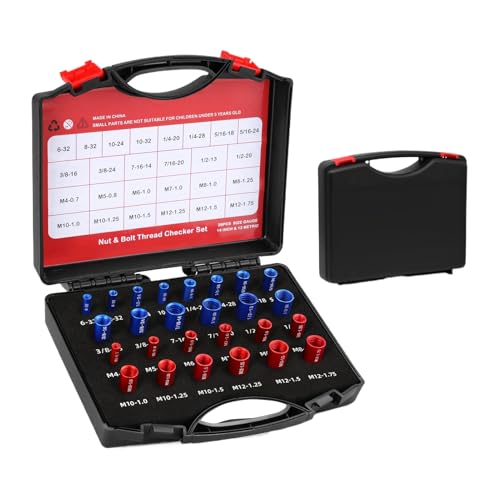 Vérificateur de filetage métrique et impérial : kit de 26 pièces pour mécaniciens