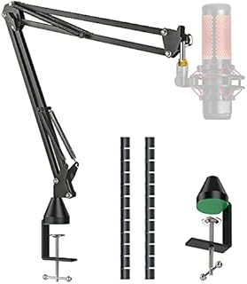 YOUSHARES Upgraded QuadCast Boom Arm - Microphone Boom Arm Stand Compatible with HyperX QuadCast S USB Mic, Recording Microphone Stand Mic Arm