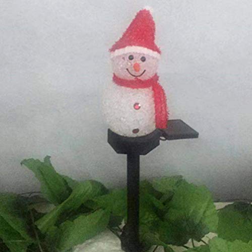 Amosfun Luzes solares de Natal para uso ao ar livre boneco de neve LED solar caminho jardim luzes im