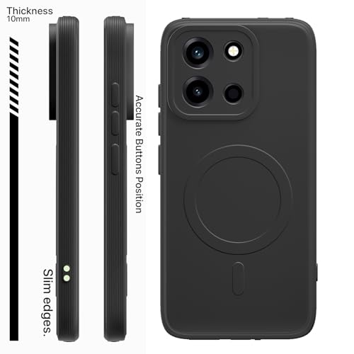 Image of Pikkme Back Cover for OnePlus Nord 6 5G Soft Matte Silicone | Slim Fit | Mag-Safe Design (Mag-Safe Not Support) Camera Protection Bumper Case (Black)