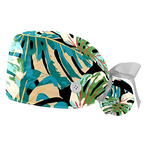 Chapeaux de travail pour hommes et femmes JDEZ casquettes bouffantes ajustables 2PCS