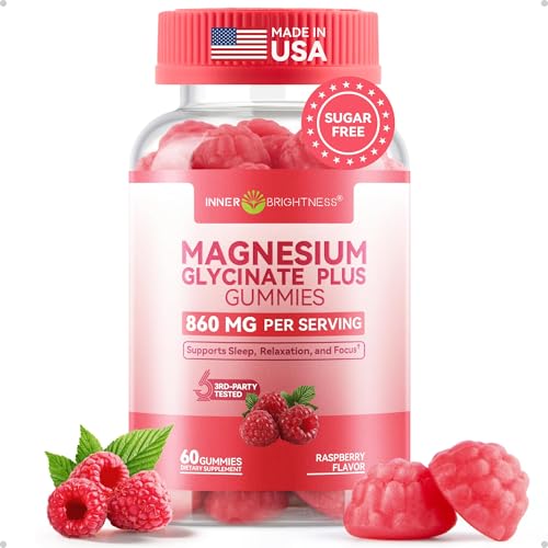 Image of Magnesium Glycinate Gummies, Melatonin-Free & Sugar-Free Magnesium Supplement for Adults & Kids 4+, Supports Restful Sleep, Muscle Recovery & Calm Mood, 60 Count