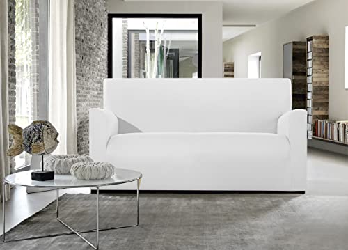 Housse de canapé extensible couleur unie lavable modèle magique