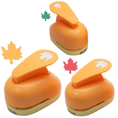 Luomorgo 3 Pcs Maple Leaf Hole Punch (1", 5/8", 5/16" Inch)