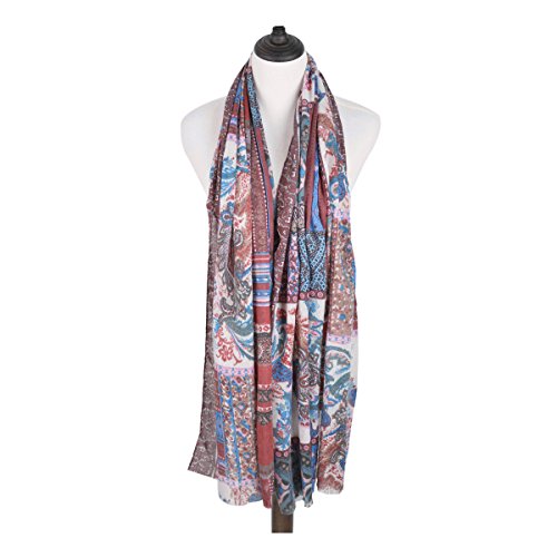 Premium Tribal Paisley Floral Print Frayed Edge Scarf Shawl Wrap - Diff Colors4