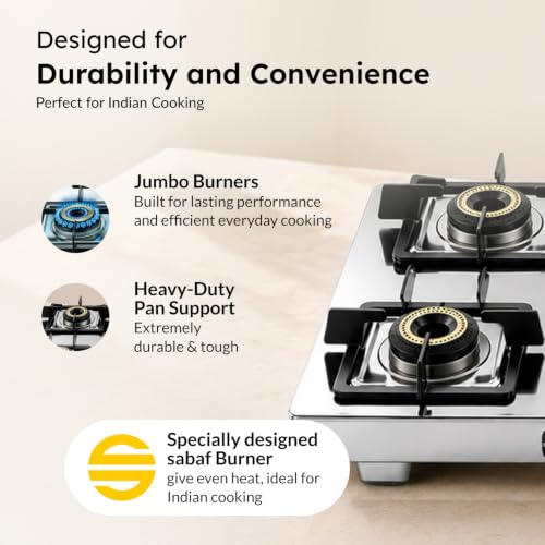 Image of Prestige Stellora Stainless Steel L.P. Gas Stove (With Stainless Steel Body and 4 Unit Brass Burners)