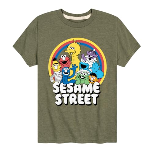 Sesame Street - Sesame Group Rainbow - Toddler and Youth Short Sleeve Graphic T-Shirt