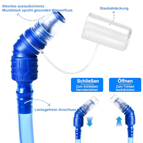 Arcwind Trinkblase, 1,5 L 2 L 3 L BPA frei Wasserblase, auslaufsicher große Öffnung Wasserreservoir, Militär-Rucksack Wasser Storage Bladder Tasche für Radfahren Wandern Camping Laufen – Bild 5