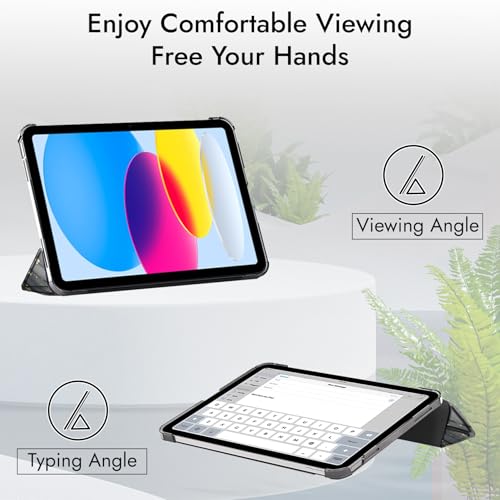 Image of Robustrion Cover for iPad 11th (A16) / 10th Generation Cover Case (2022 /2025), Trifold Flip Case Cover for iPad 11th Generation 11 inch / 10th Gen 10.9 inch [Auto Sleep Wake Suppport] - Ocean Black