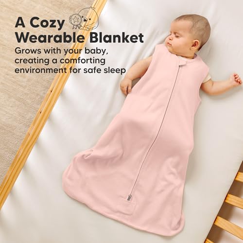 Image of 2-Pack Baby Sleep Sacks, Zipper Wearable Blanket - 100% Organic Cotton 0.5TOG, Soft Lightweight Toddler Sleeping Sack 6-12 months, Easy to Wear Newborn Swaddles Sleepsack (Butterflies, M)