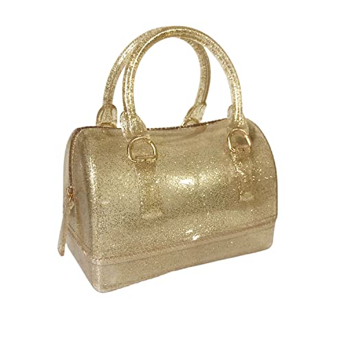 Image of Ladies Summer Jelly Pillow-shaped Top Handle Handbag Candy Color Transparent Crystal Purse