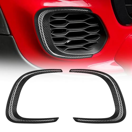 FINMOKAL カーボンファイバー 車 フロントバンパー サイドスプリッター スポイラー フォグライト トリム カナード エアベントカバー BMW Mini Cooper S JCW F56 2014-2019に対応