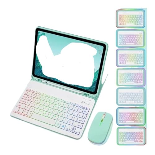 Teclado QWERTY RGB con funda para iPad Air 11 M2 M3 de 10.9 pulgadas y ratón