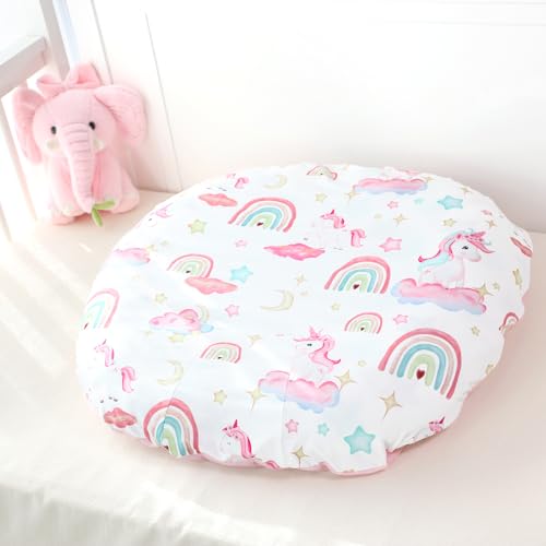 Image of Newborn Lounger Cover for Boys Girls, Soft Comfortable Baby Lounger Cover 1 Pack Reversible Removable Fleece Slipover for Infant Lounger Pillow, Unicorn (Cover Only)
