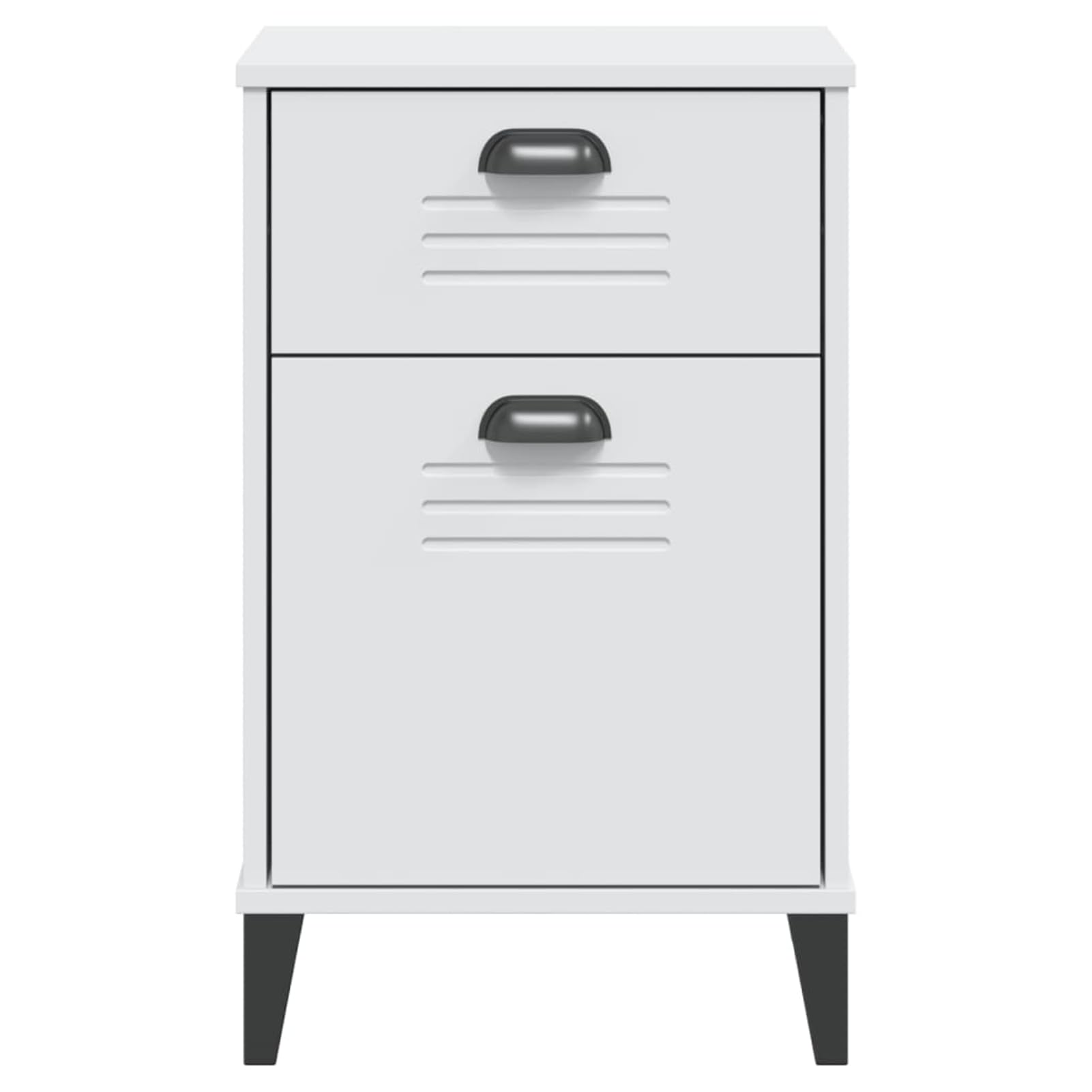 Nachttisch VIKEN Weiß 40x35x65 cm Holzwerkstoff | Stabil & feuchtigkeitsbeständig, 1 Schublade + 1 Türfach, einfache Reinigung mit feuchtem Tuch
