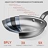 GLOBEHOME 8 Inch Mini Stainless Steel Frying Pan - 5 Ply Stainless Clad Skillet with Aluminum Core, Durable and Even Heating, Professional Cookware for Induction, All Stoves, Oven and Dishwasher Safe #3