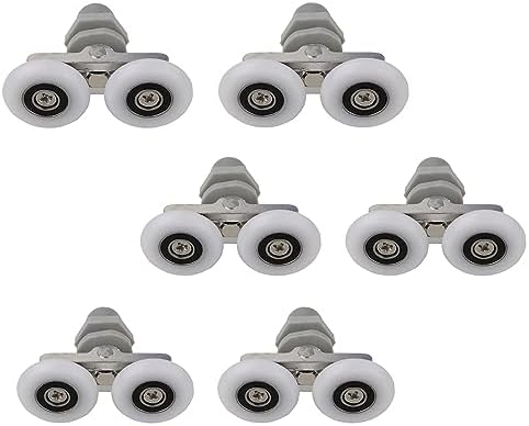 Lot De 2 Roulettes Plastique Gris Pour Porte De Douche – Patins De Guidage Bas De Porte